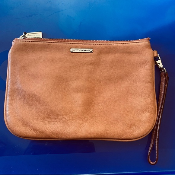 Rebecca minkoff warm tan leather wristlet. - Picture 3 of 6